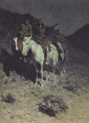 Frederic Remington Indian Scouts at Evening (mk43) oil on canvas